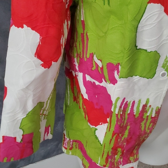 Multiples Bright Color 3/4 Sleeve Jacket Sz MD - Picture 4 of 8